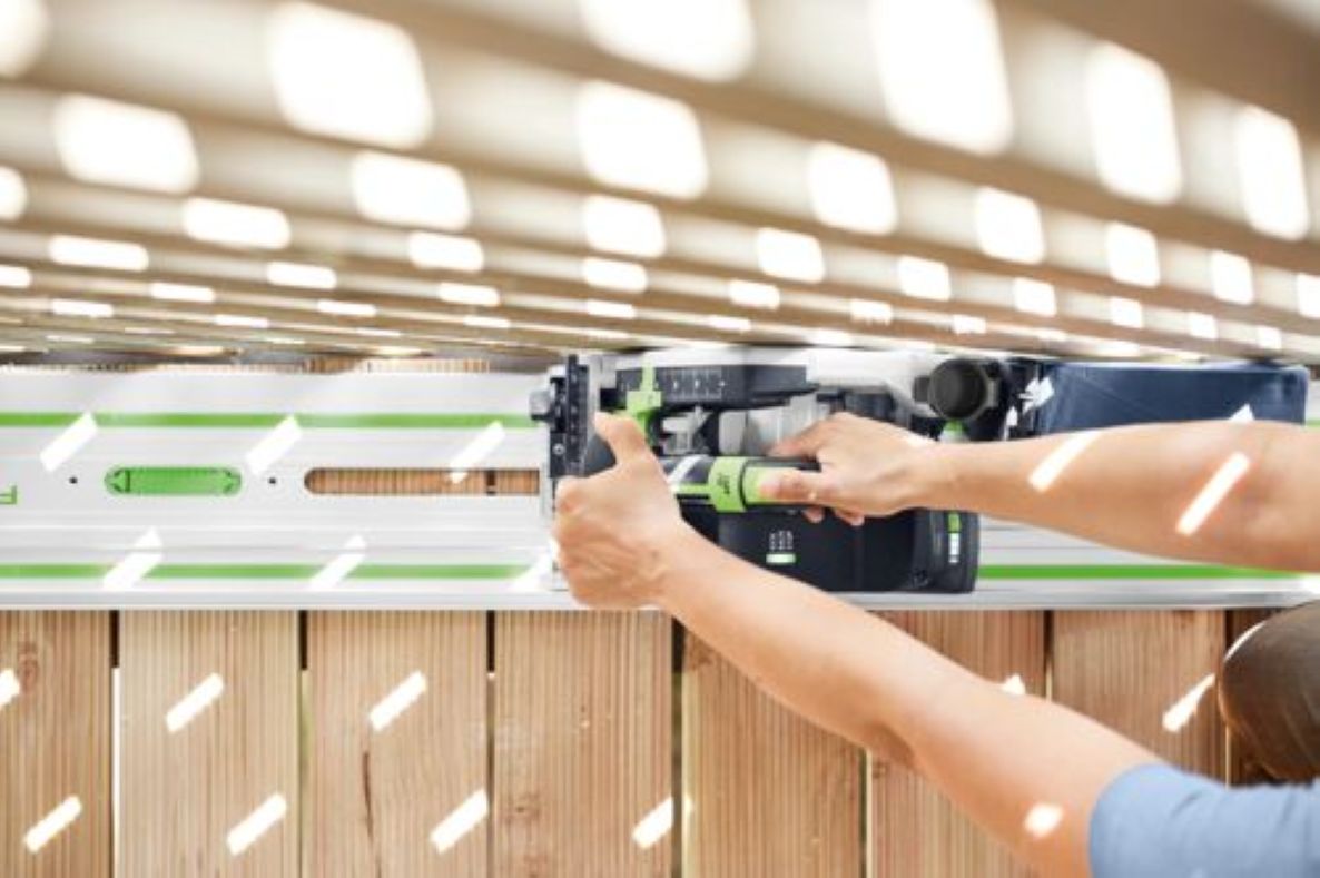 Festool 577988 TSC 55 KSEB-Basic akumuliatorinis įgilinamasis pjūklas be akumuliatoriaus ir įkroviklio Systaineryje