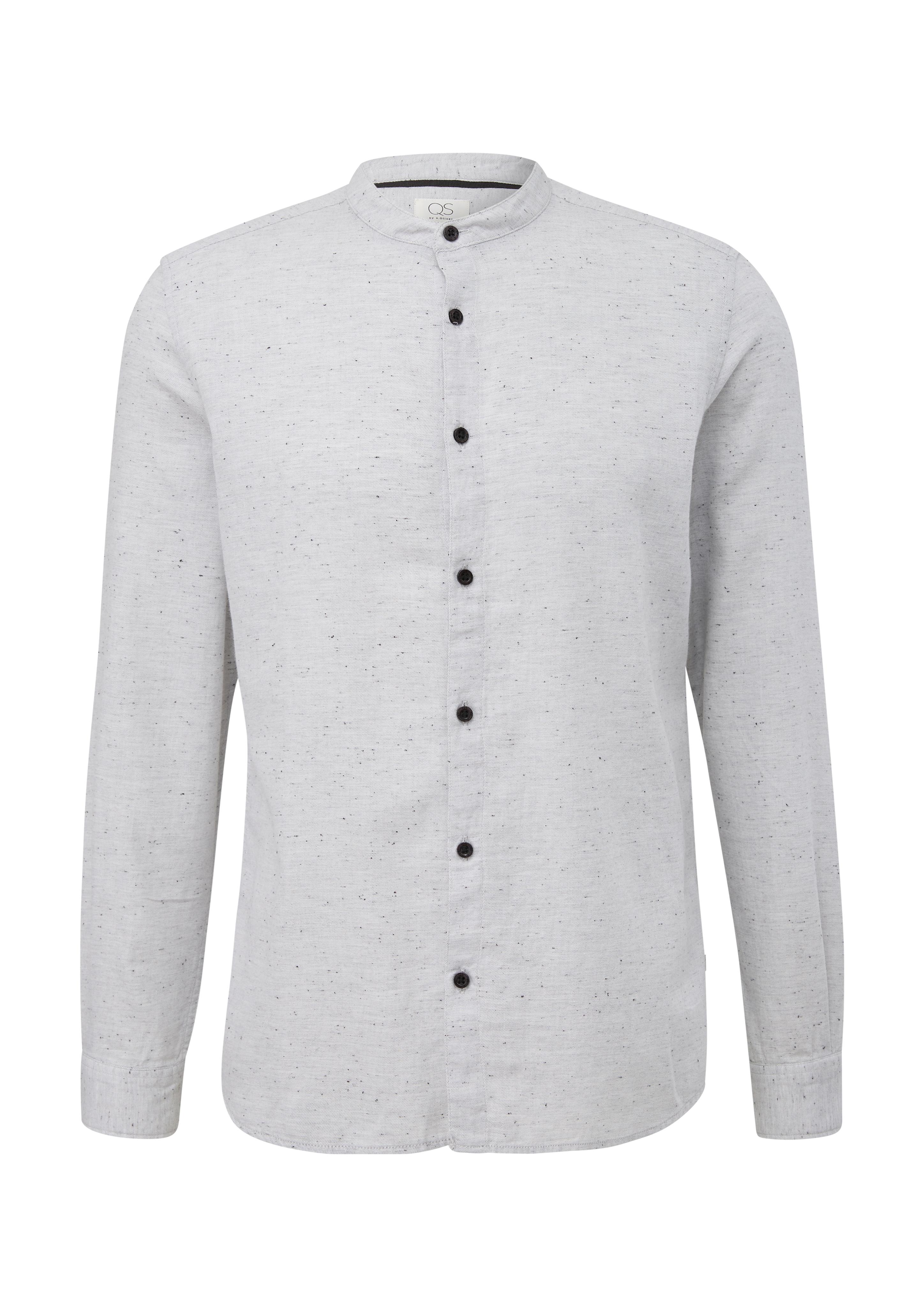 Slim: Meliertes Hemd mit Stehkragen  2134658-01W0