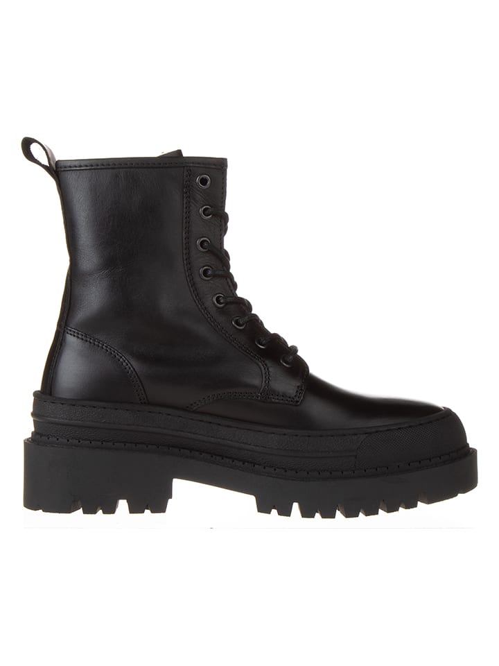 Tommy Hilfiger Shoes Leder-Boots in Schwarz günstig kaufen