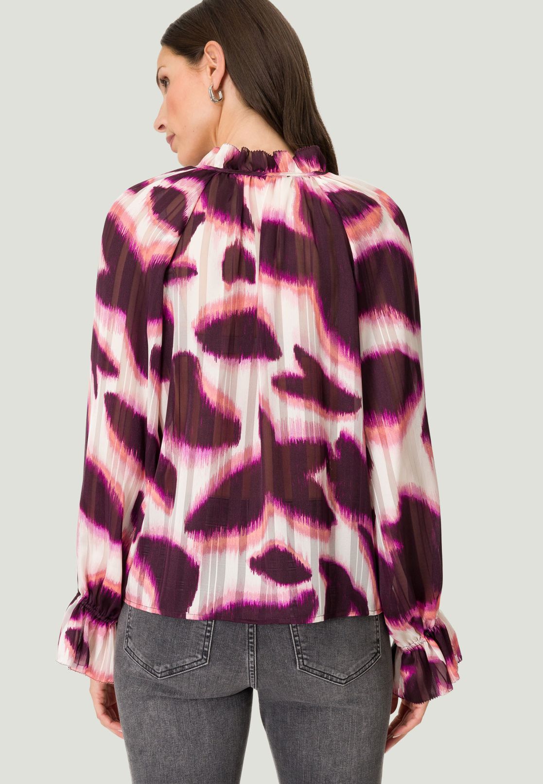 Chiffon Bluse mit Plisseefalten
