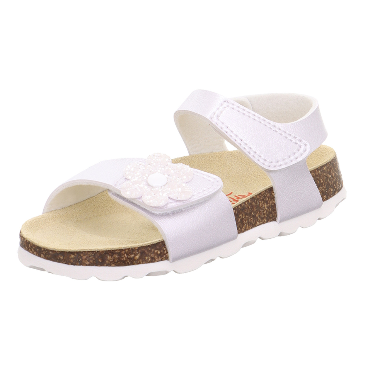 FUSSBETTPANTOFFEL - Weiss Sandale mit Klettverschluss