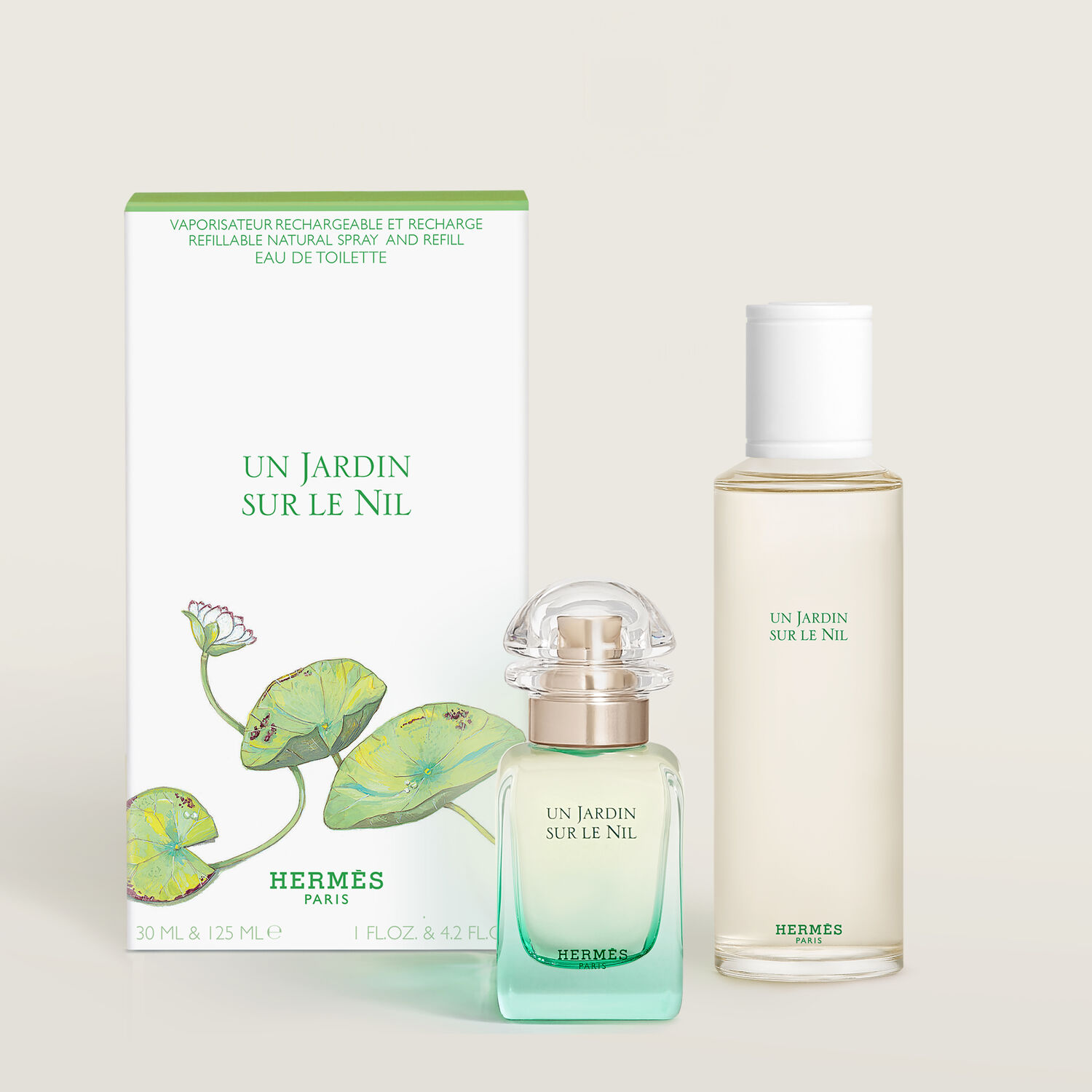Hermès Un Jardin sur le Nil Duo Eau de Toilette vaporisateur de voyage 30 ml et recharge 125 ml