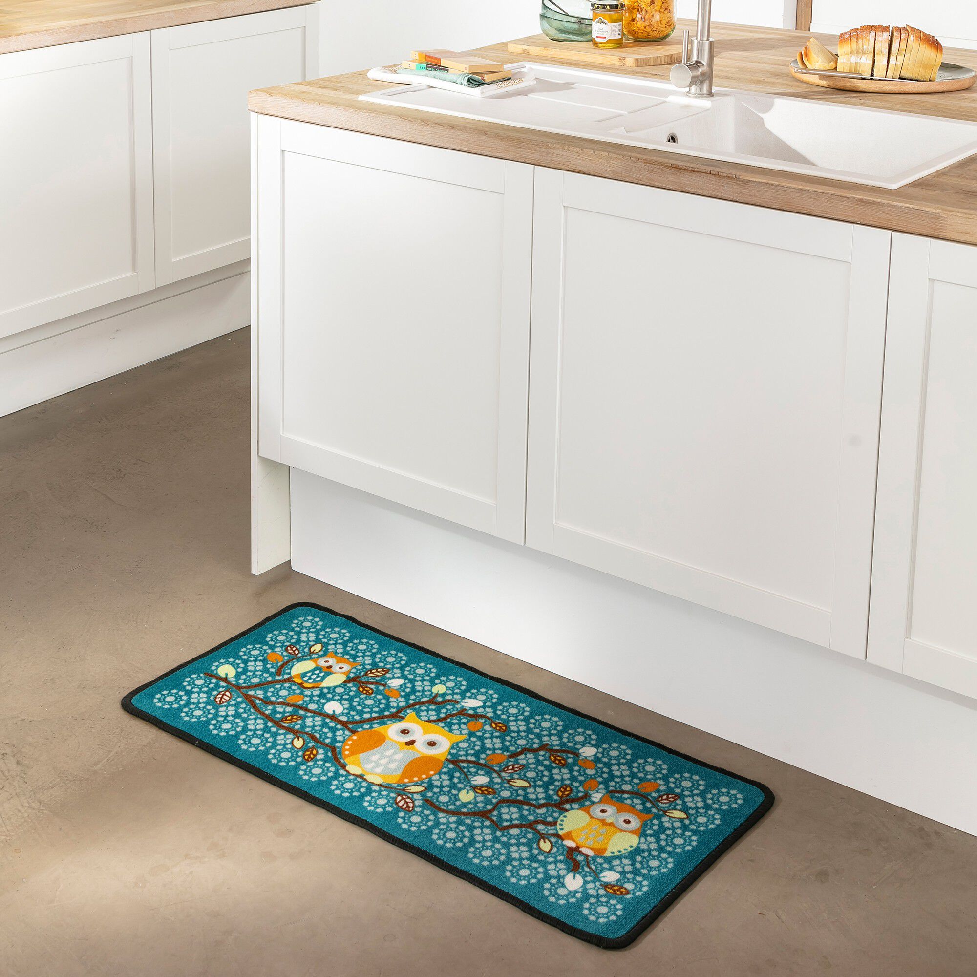 Tapis d'évier motif chouette