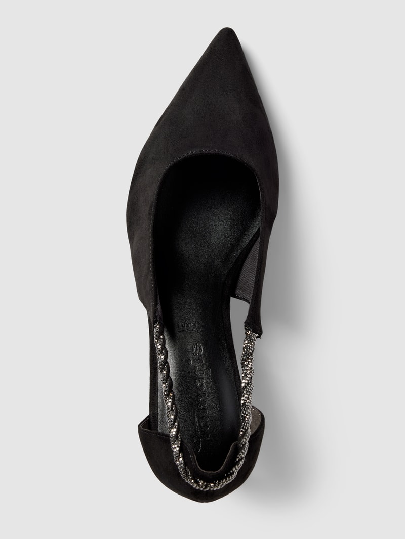 Pumps mit Strasssteinbesatz in schwarz