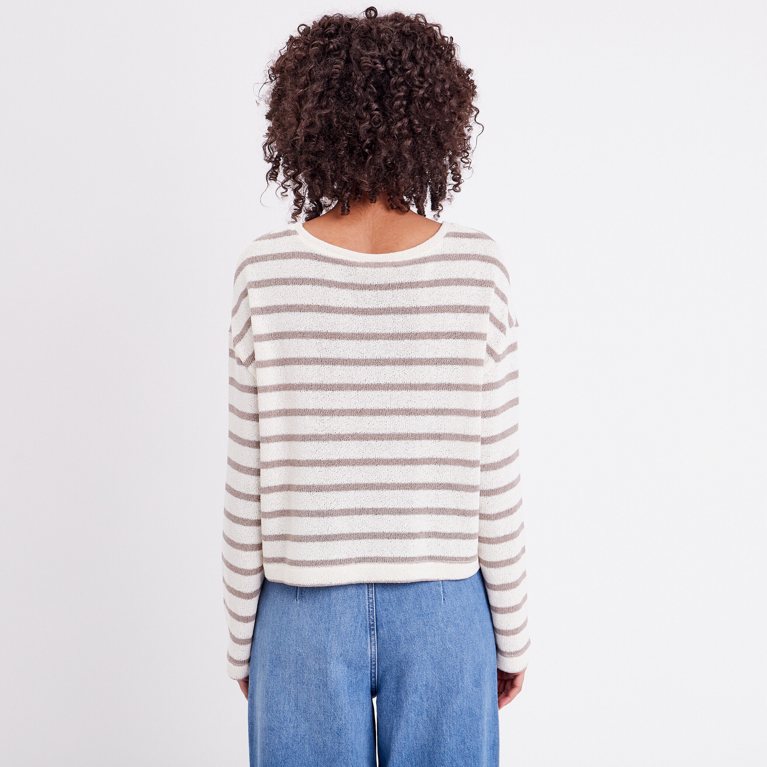 T-shirt manches longues ecru femme | Cache Cache