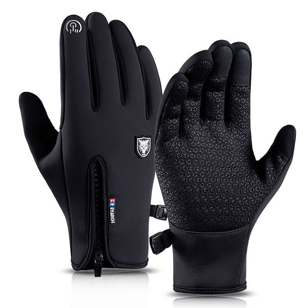 farfi Lederhandschuhe Winterwinddichte wasserdichte Touchscreen-warme Sporthandschuhe (1 Paar Handschuhe) Touch-Screen