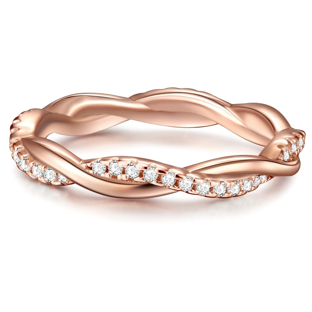 Trilani Bague en argent Argent sterling Oxyde de zirconium (CZ) en Or rose Bague