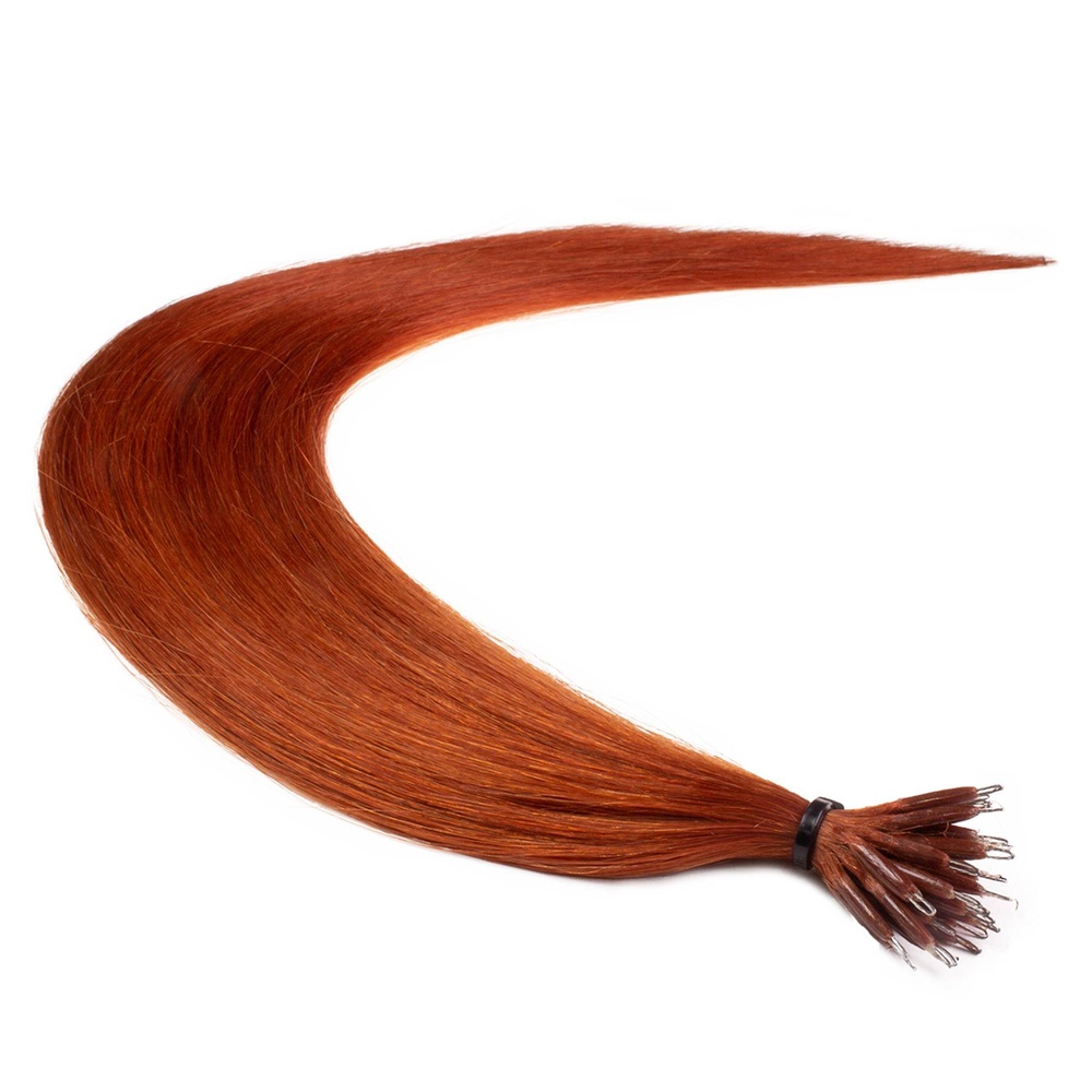 hair2heart Extensions à froid Nanoring Premium cheveux naturels #130 Rouge cuivré 0.5g extensions