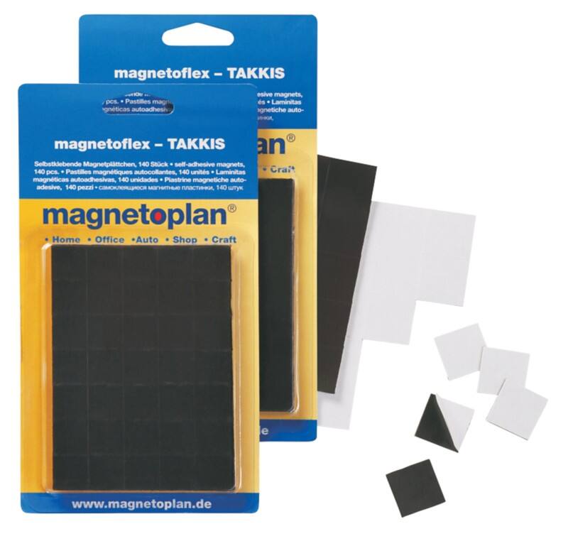 magnetoplan Takkis Sticker Magnetisch 2 x 2 cm Schwarz 15502 1 Blatt mit 60 Stück