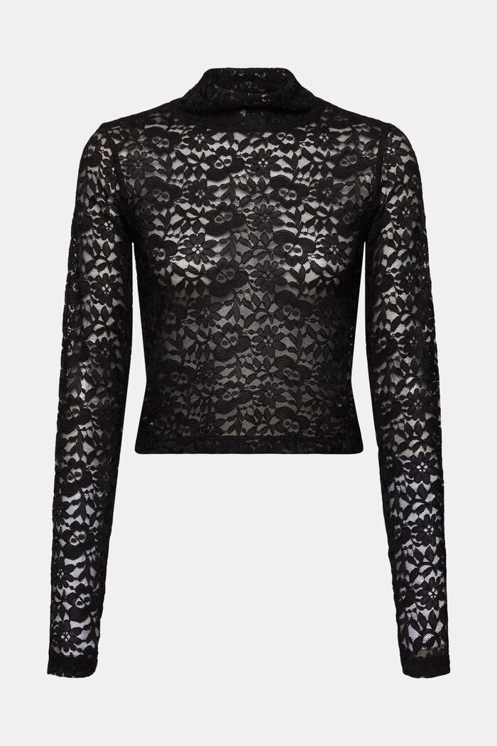 Gecropptes Spitzen-Langarmshirt