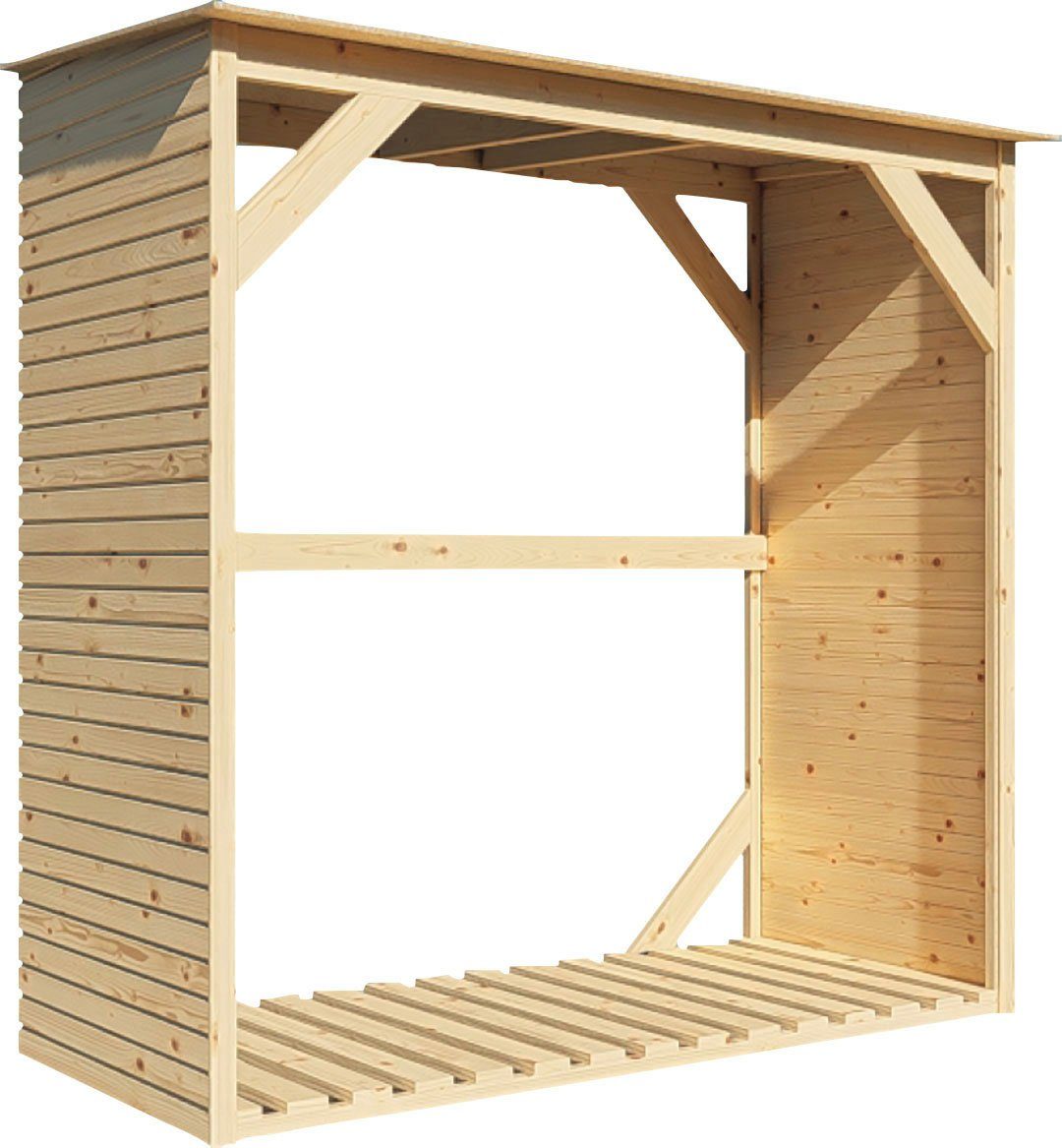 KONIFERA Kaminholzregal Fire 2, BxTxH:166x75x170 cm, Fichte