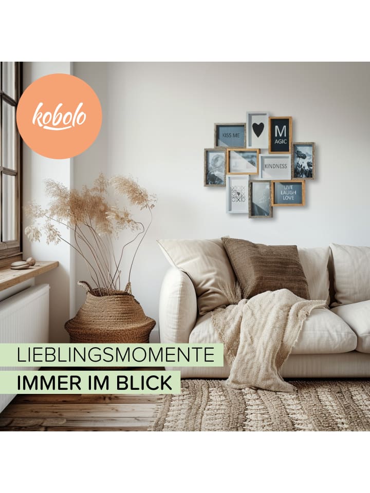 kobolo Bilderrahmen Collage HEART in Braun günstig kaufen onesize