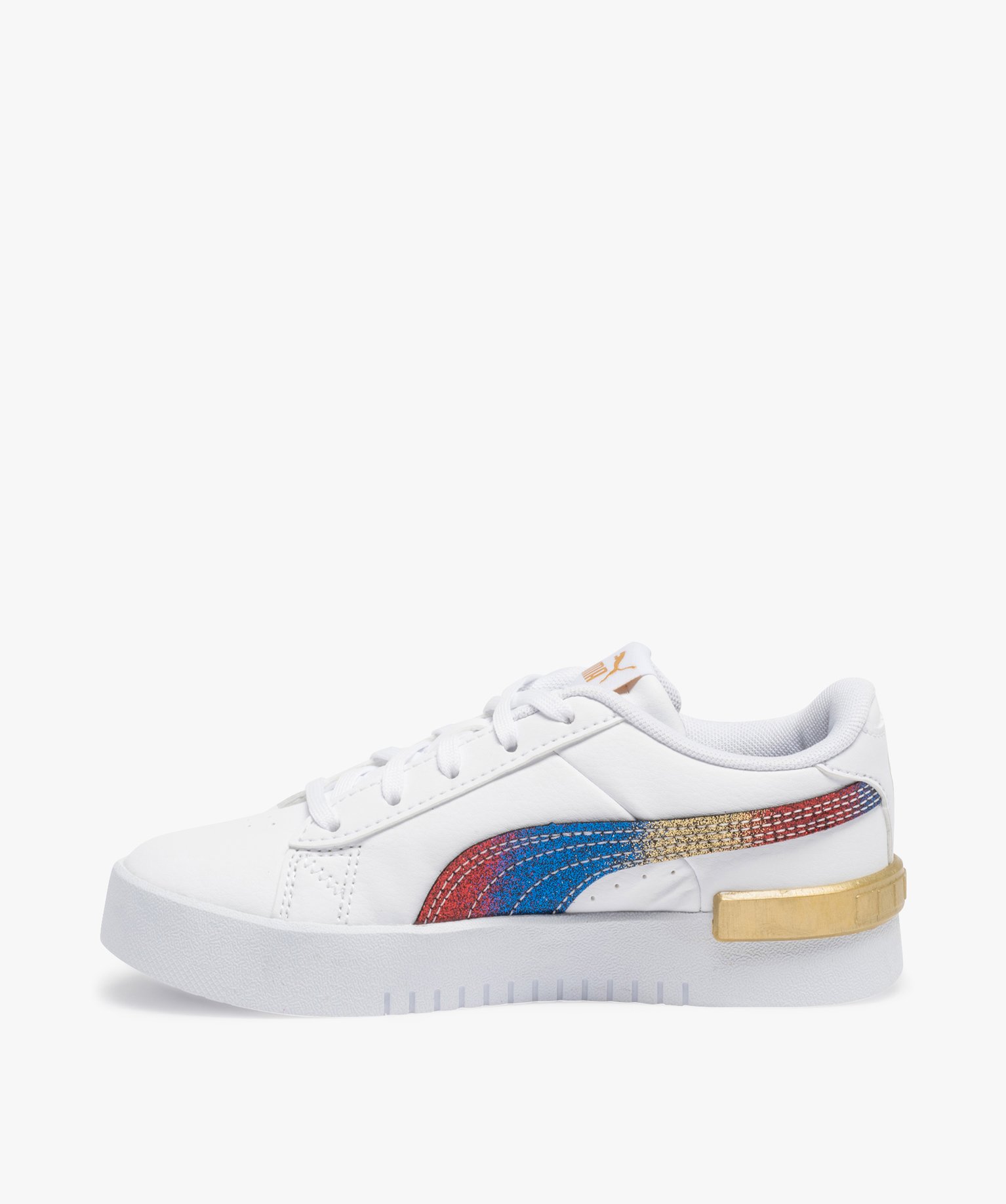 Baskets fille à lacets et bande arc-en-ciel - Puma Jada Oly... blanc | GEMO