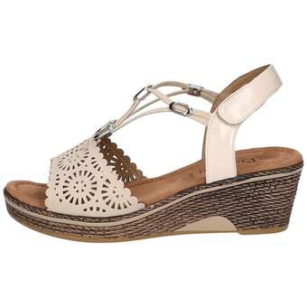 Puccetti Keilsandale in beige