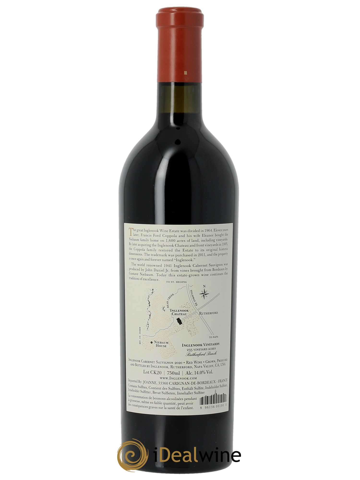 Napa Valley Inglenook Cabernet Sauvignon  2020 - Lot de 1 Bouteille
