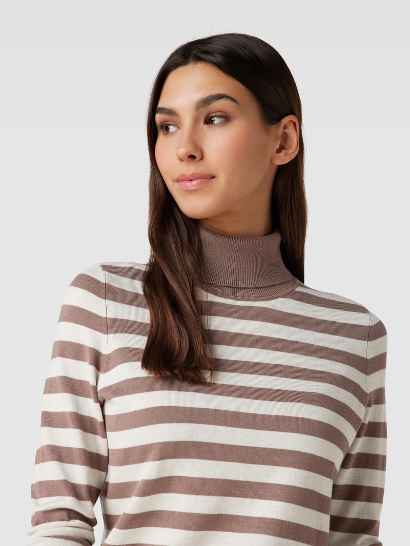 Longsleeve mit Rollkragen in taupe