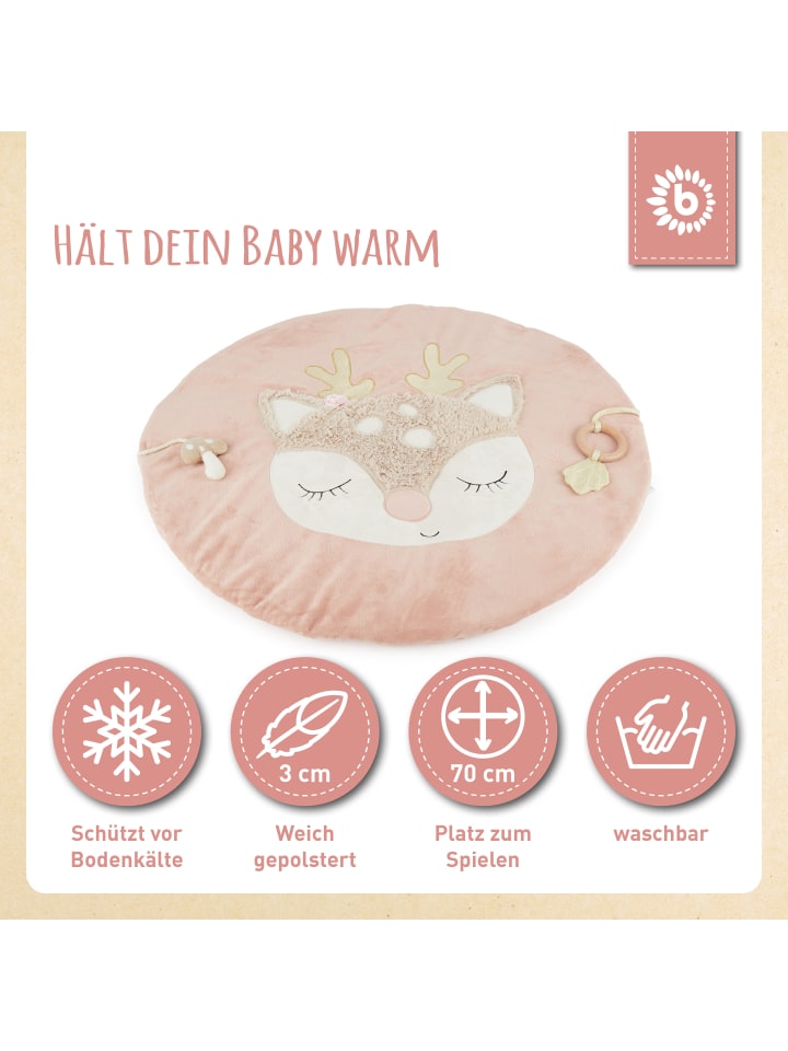 Bieco Spielwaren Krabbeldecke mit Aktivität Reh - ab Geburt in Rosa günstig kaufen onesize