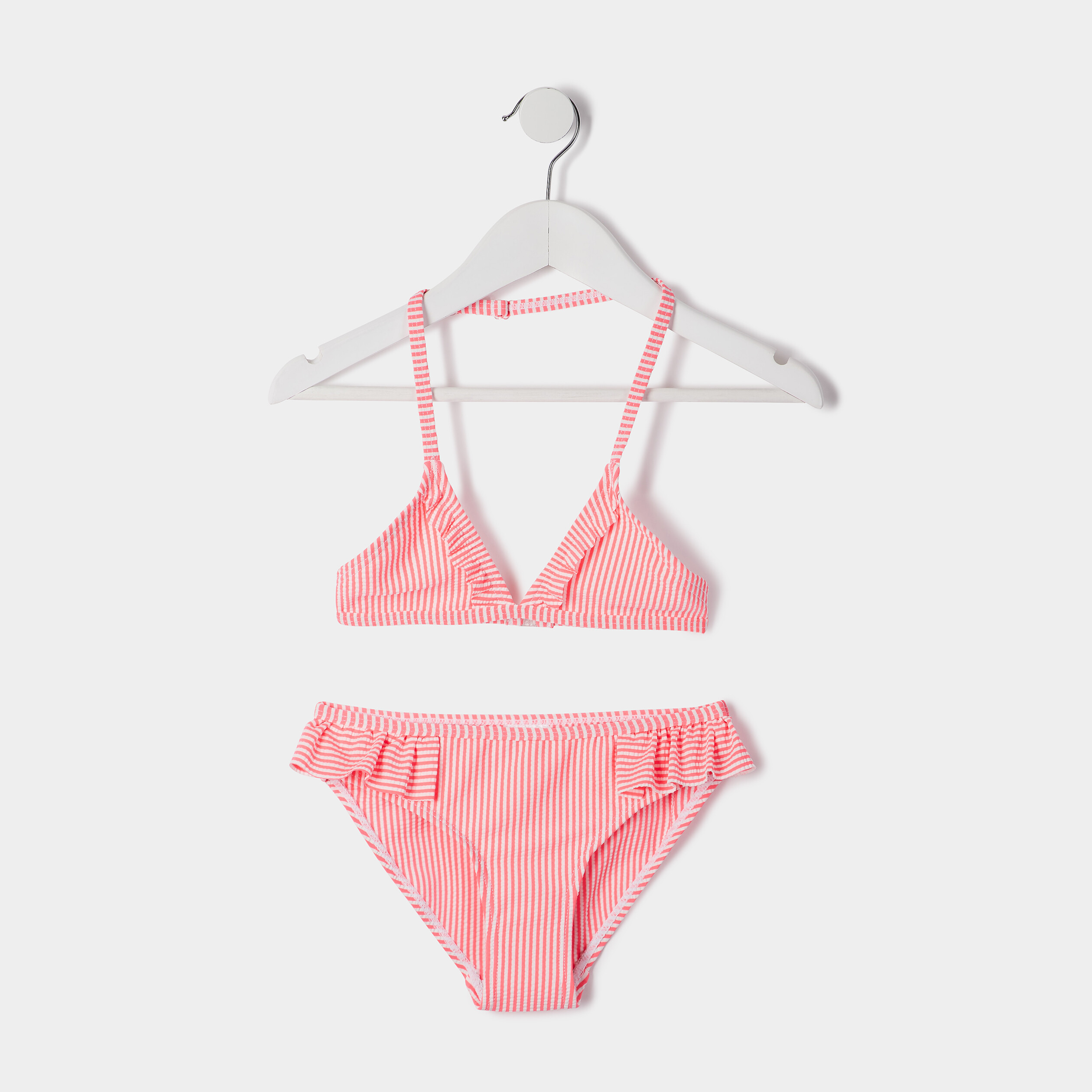 Maillot de bain 2 pièces rose fluo fille | La Halle