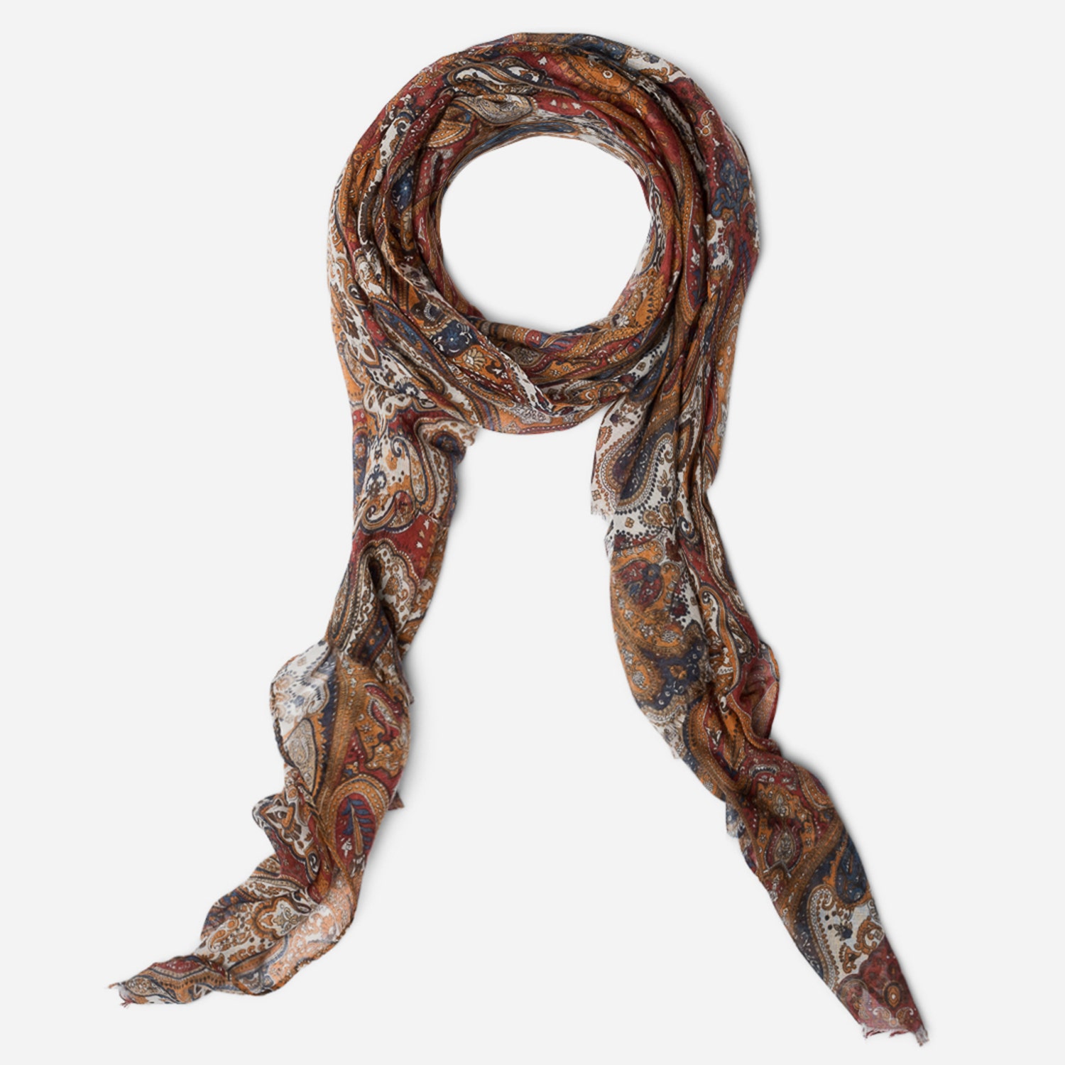 Foulard TEXTO camel à motif cachemire