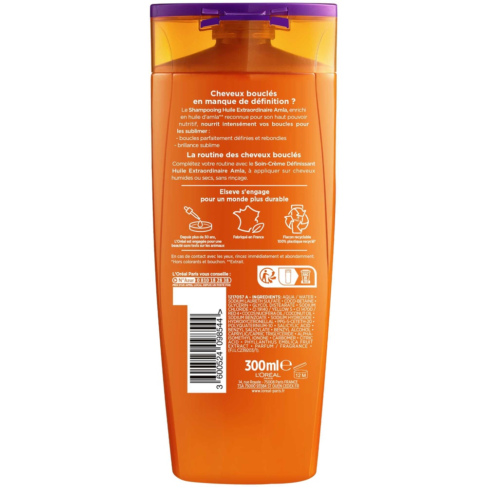 L'Oréal Paris Elseve Huile Extraordinaire Shampooing Amla 300ml Shampoing cheveux normaux