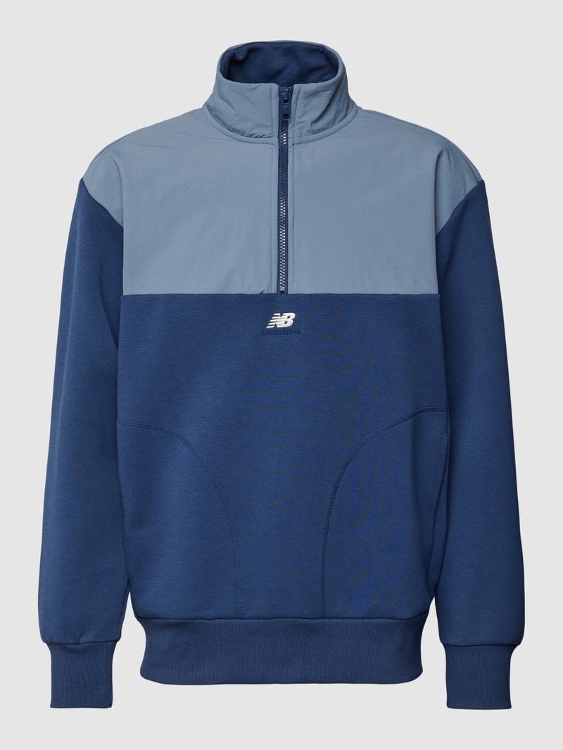 Sweatshirt mit Stehkragen und Reißverschluss in marineblau