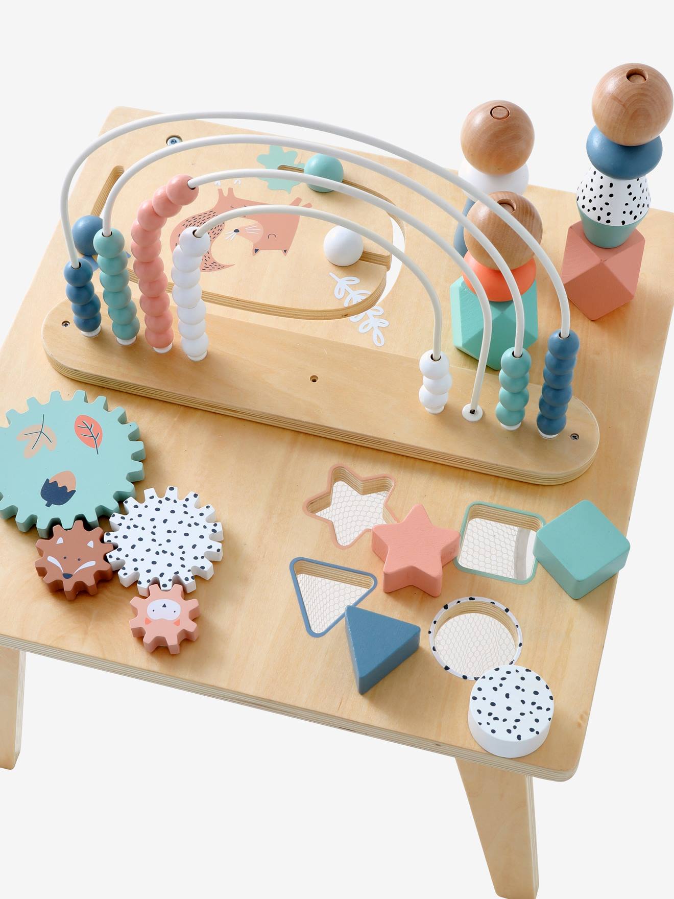 Vertbaudet Kinder Spieltisch REGENBOGEN, Holz FSC - mehrfarbig