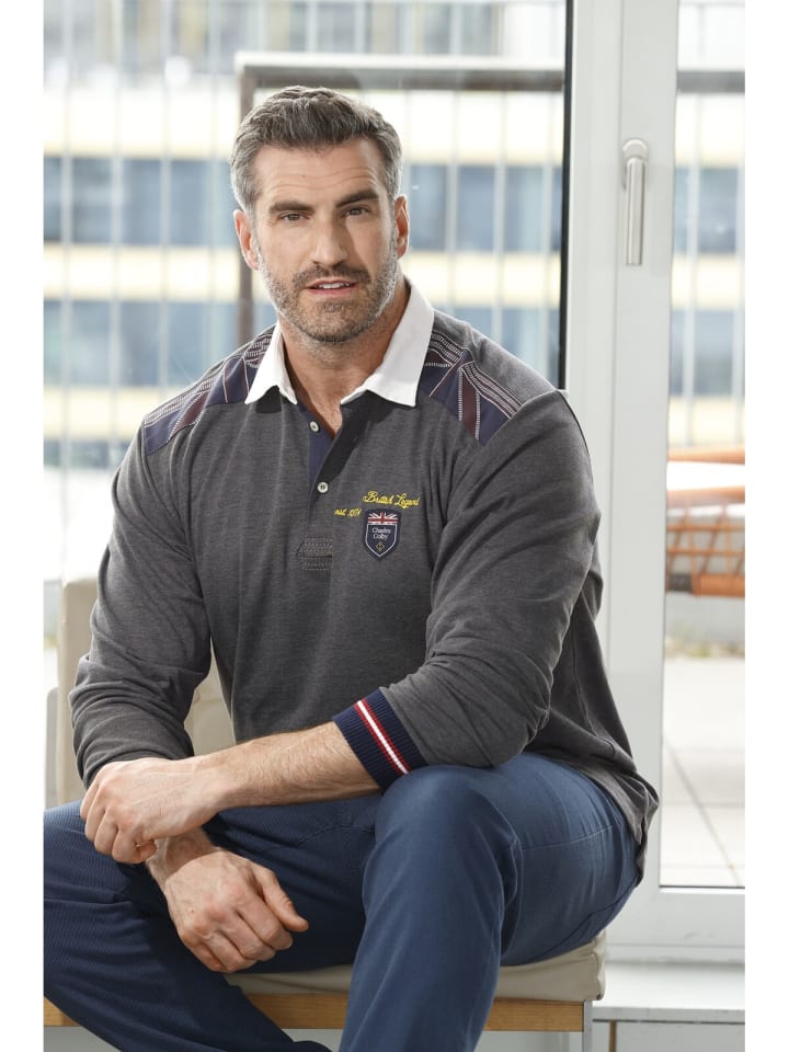Charles Colby Sweatshirt EARL PEREDUR in dunkelgrau melange günstig kaufen