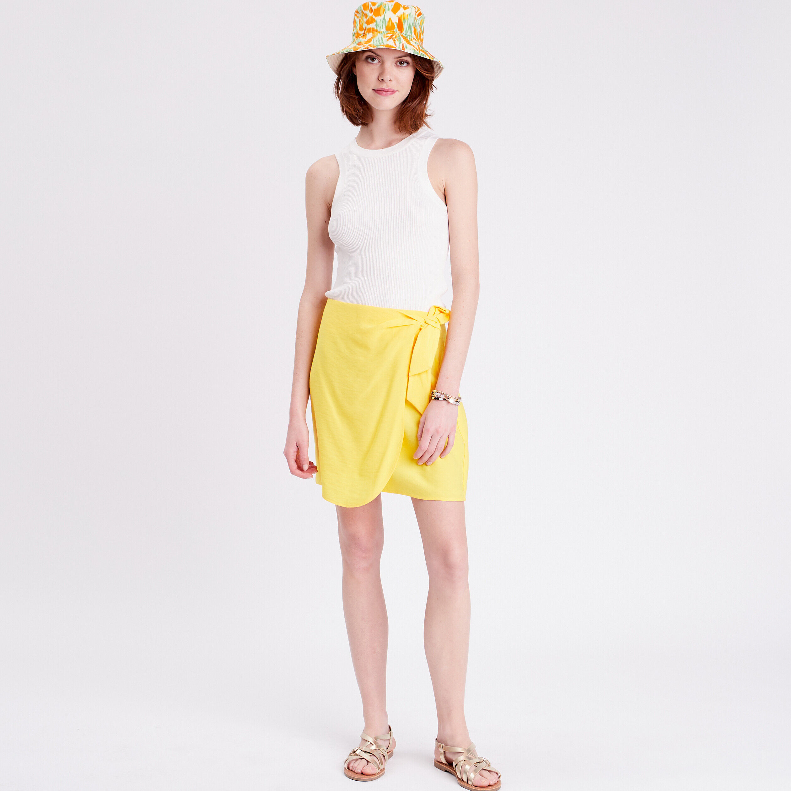 Jupe short jaune fluo femme | Cache Cache