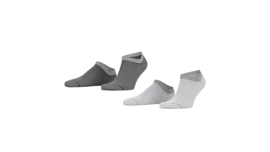 ESPRIT Herren Sneaker Socken Allover Stripe SN 2er Pack grey
