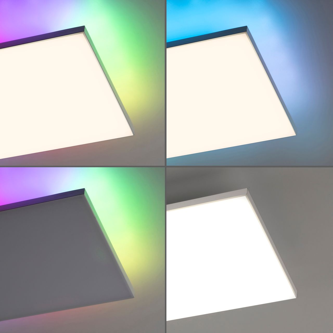 JUST LIGHT CONRAD, LED Deckenleuchte, dimmbar, CCT, RGB, IR-Fernbedienung, weiss
