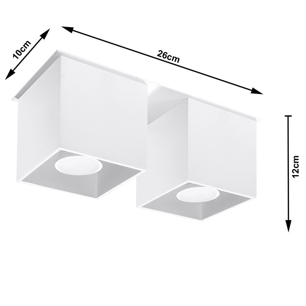 etc-shop LED Deckenspot, Leuchtmittel nicht inklusive, Deckenstrahler modern Designer Küchenlampen Strahler 2 flammig