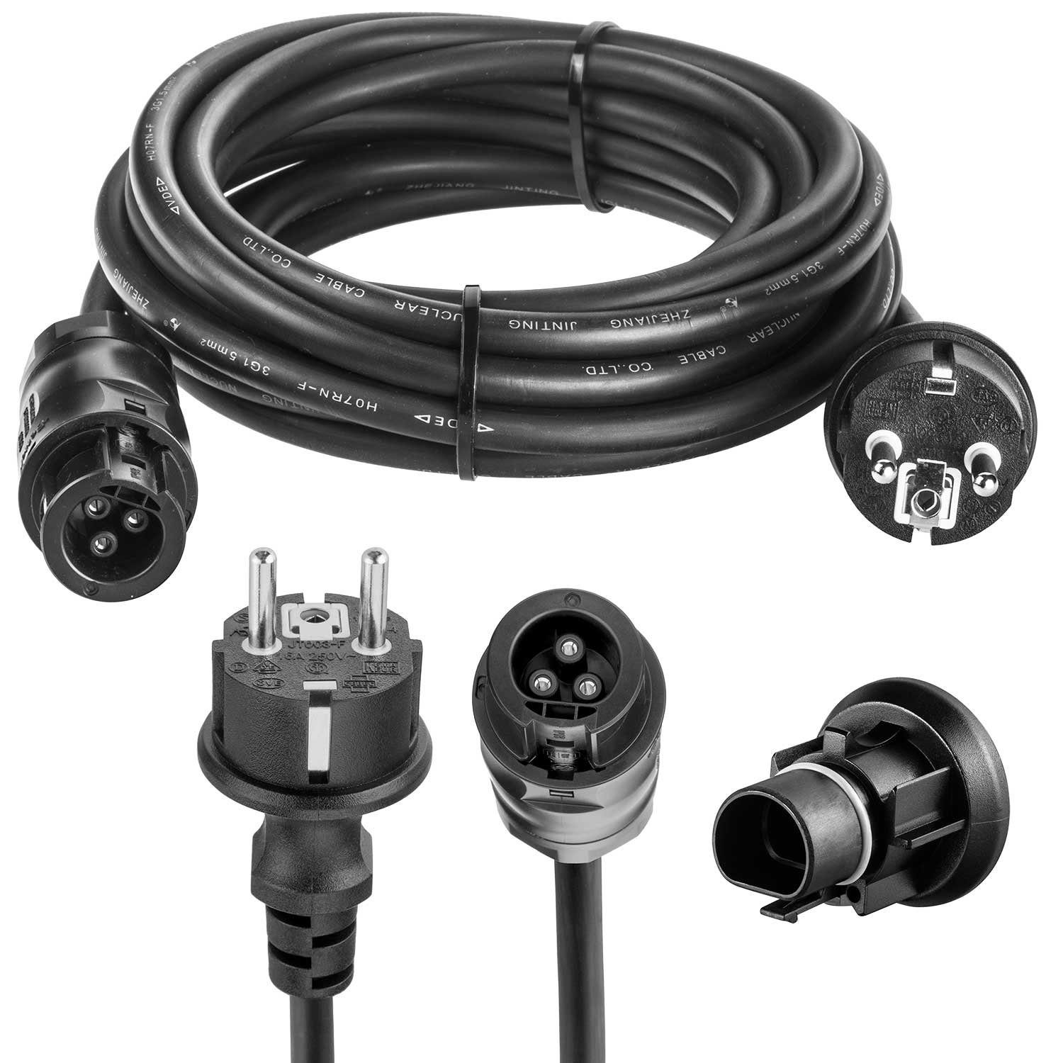avoltik Solaranlage 3-15 Meter Betteri BC01 Schuko Adapter Solar Kabel PV Netz m. Endkappe