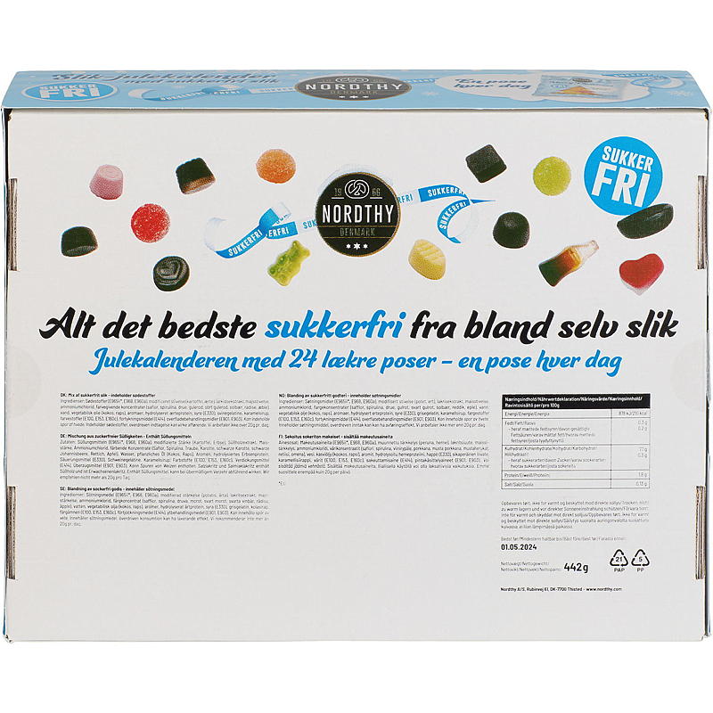 Julekalender sukkerfri 442 g, Nordthy