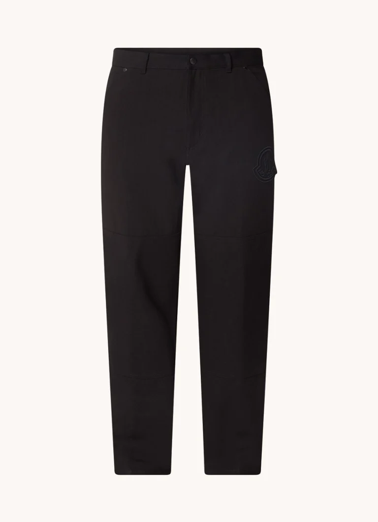 Pantaloni Moncler cu croială dreaptă și logo brodat