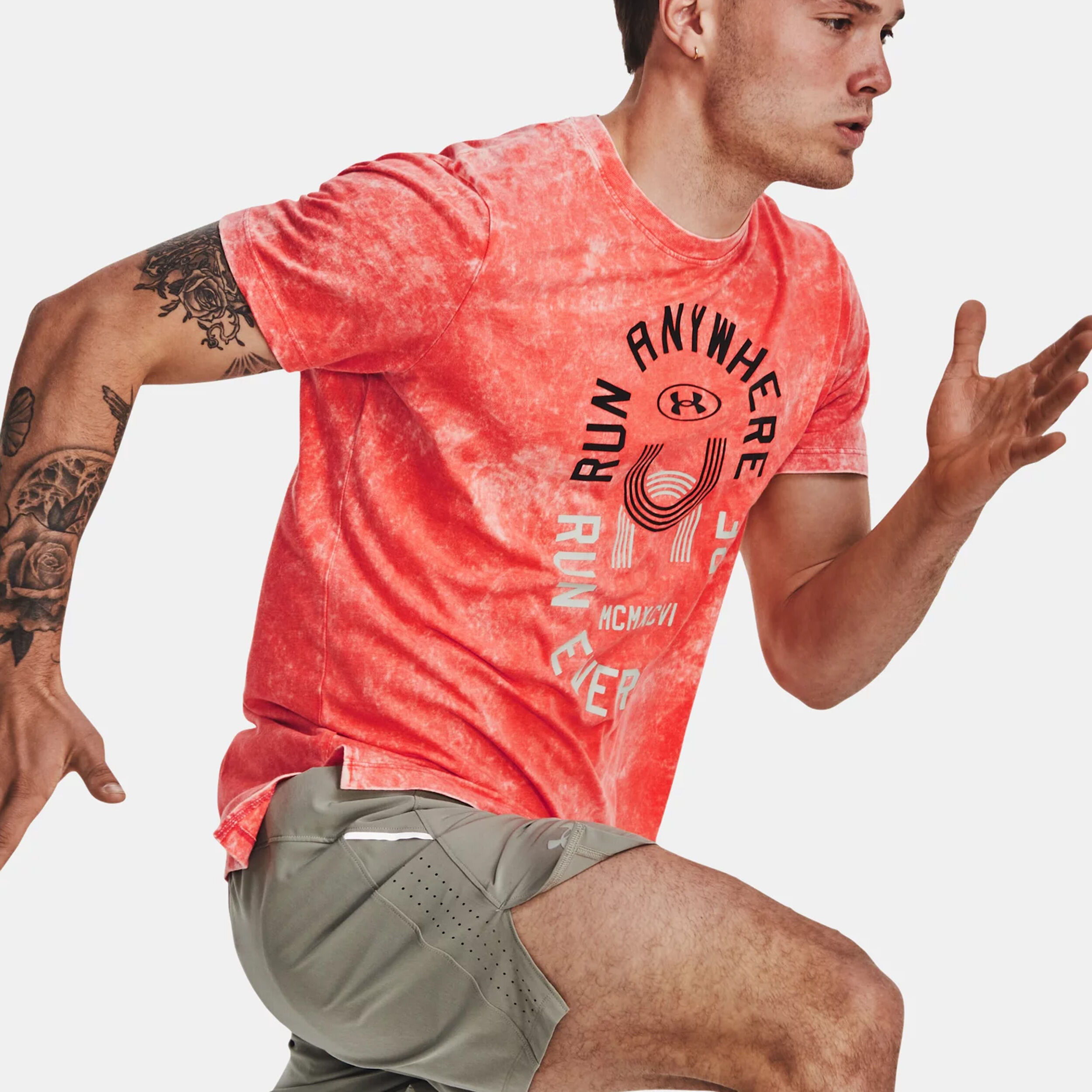 Run Everywhere Laufshirt Herren - Koralle