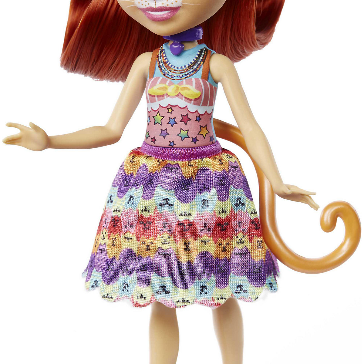 Enchantimals City Tails Puppe Katzenmädchen Tarla Tabby (ca. 15 cm) und Tierfigur Cuddler