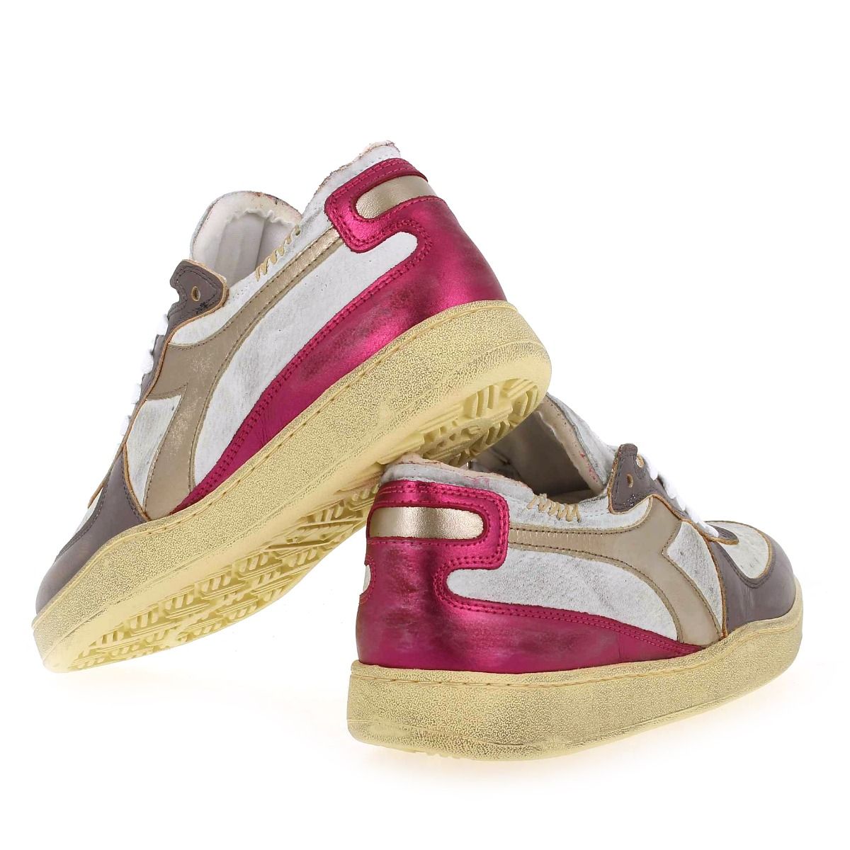 Diadora heritage  MI BASKET ROW - Fuchsia Blanc