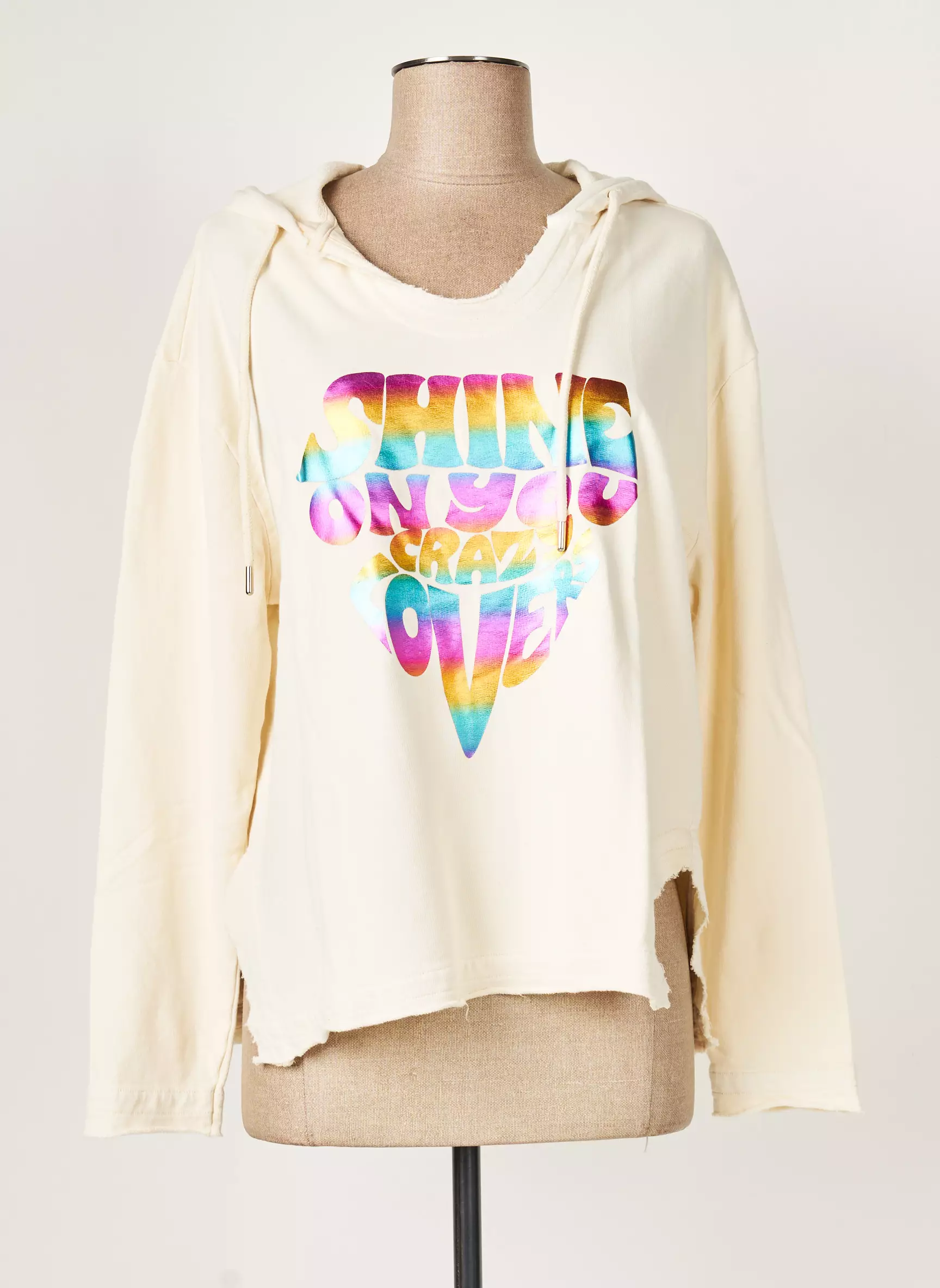 Five Sweat Capuche Femme couleur beige