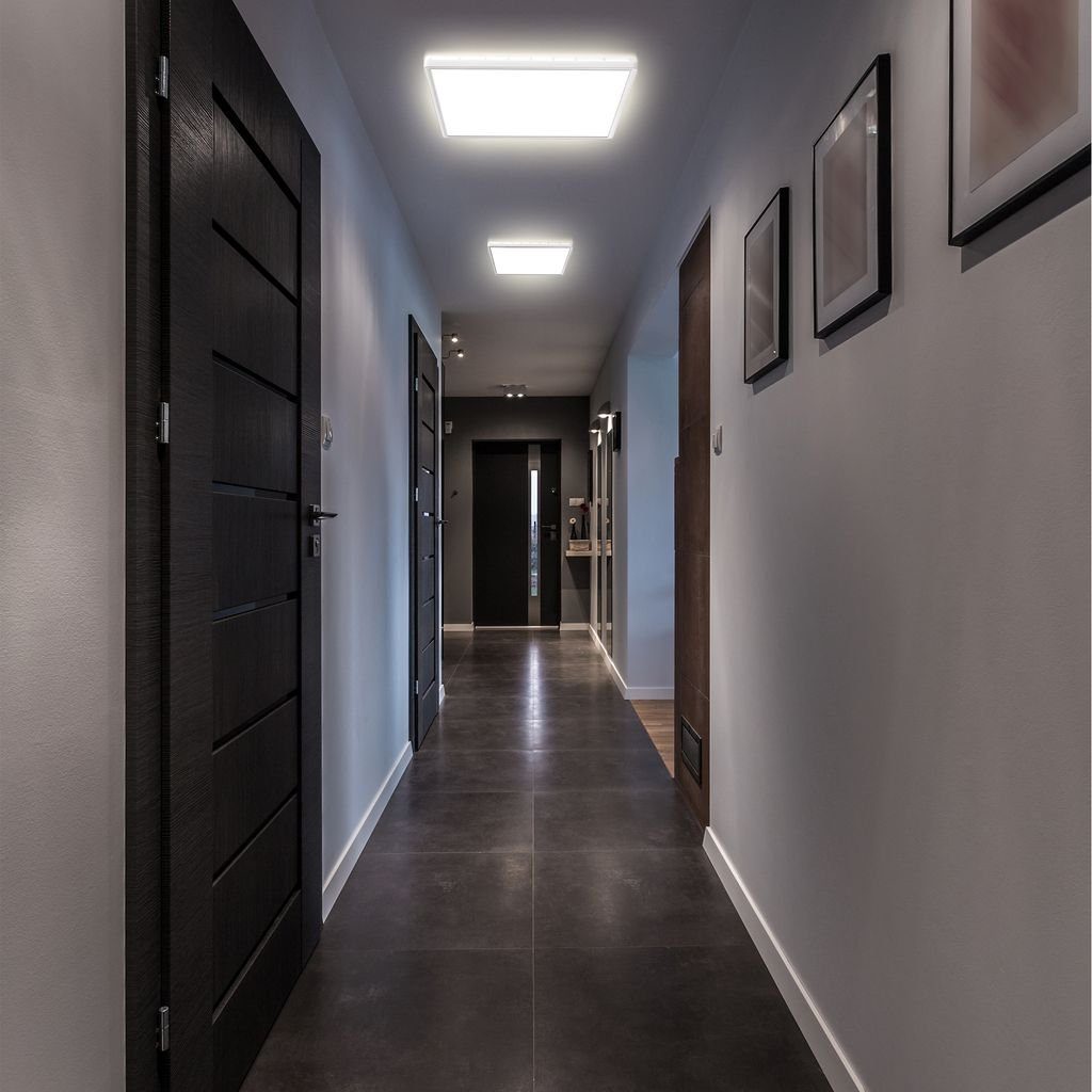 B.K.Licht Deckenleuchte LED Deckenlampe Backlight 4.000K 3.000lm - BKL1313, LED fest integriert, Neutralweiß, Panel Ultra Flach 420x420x29mm 22W Memoryfunktion Weiß