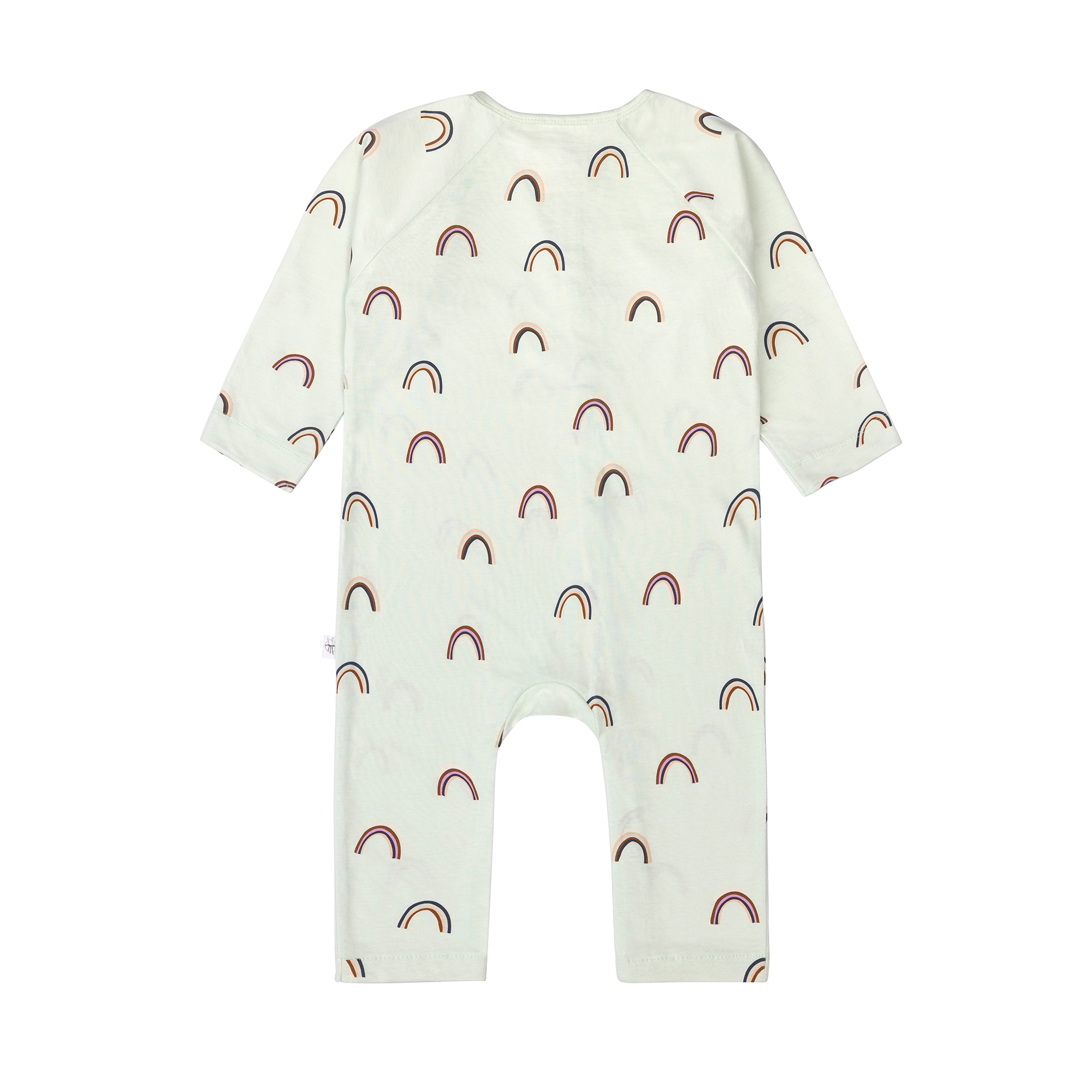 Baby Schlafoverall - Bio Baumwolle, Regenbogen, Mint