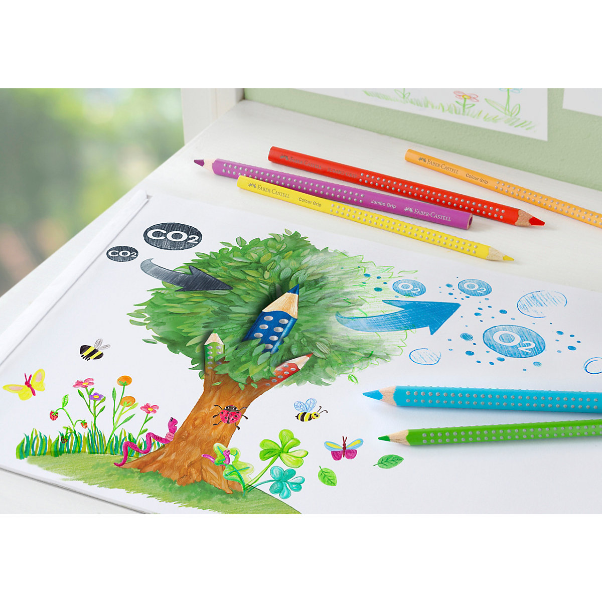 Buntstifte COLOUR GRIP, wasservermalbar, 24 Farben