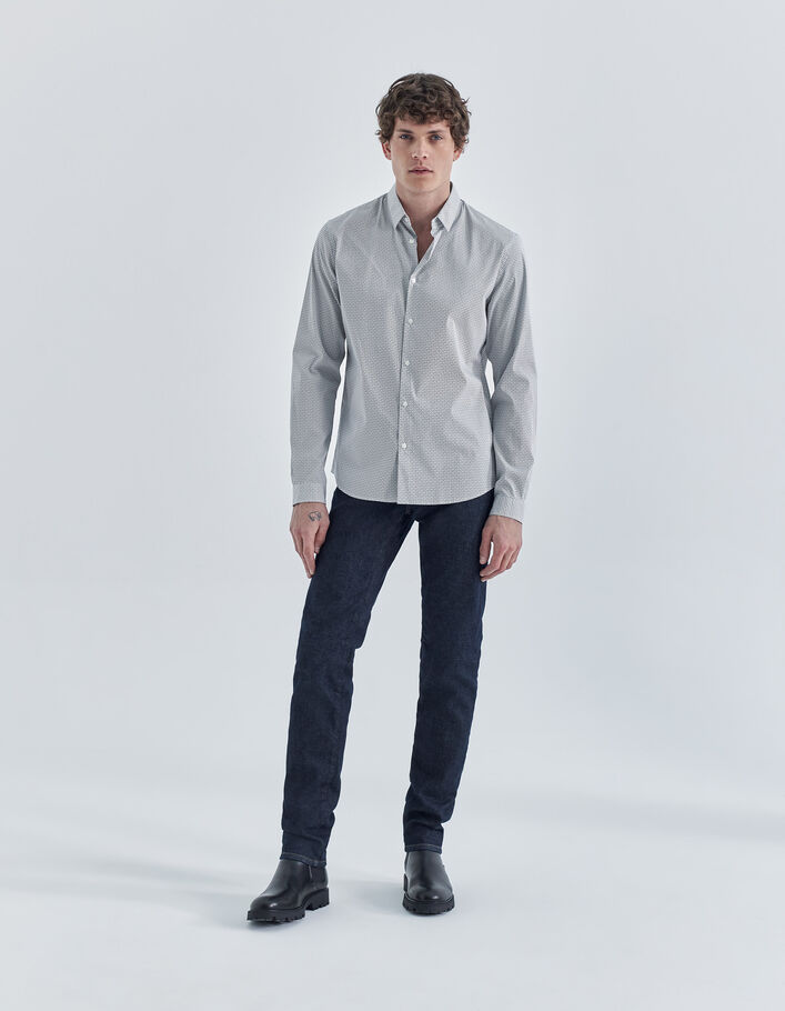 Chemise SLIM blanche imprimé minimaliste EASY CARE Homme