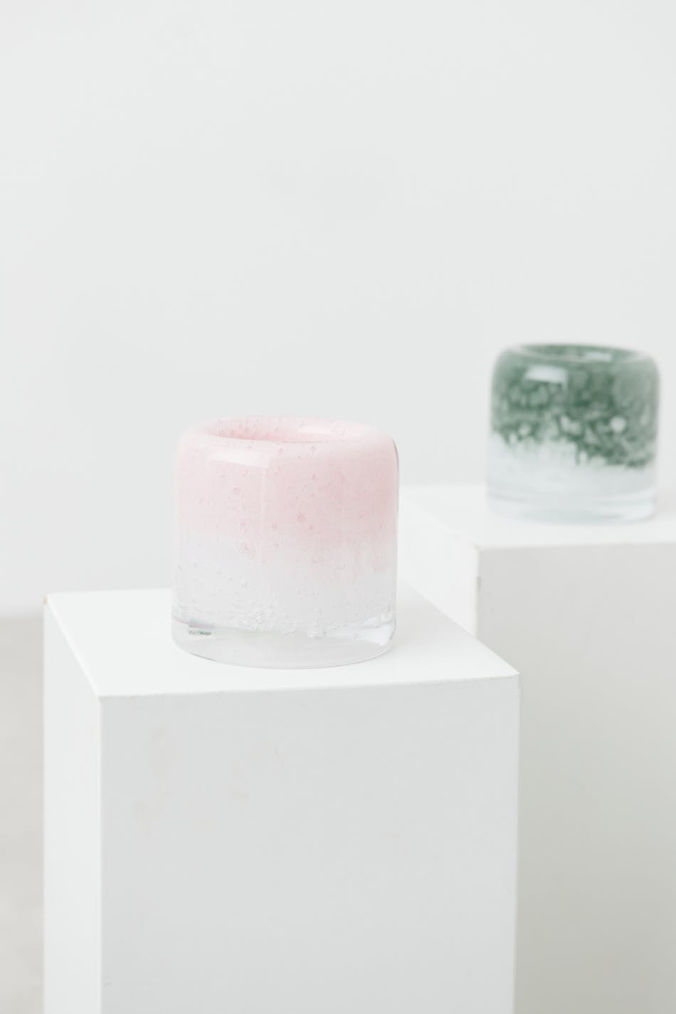 Tinted glass candle holder