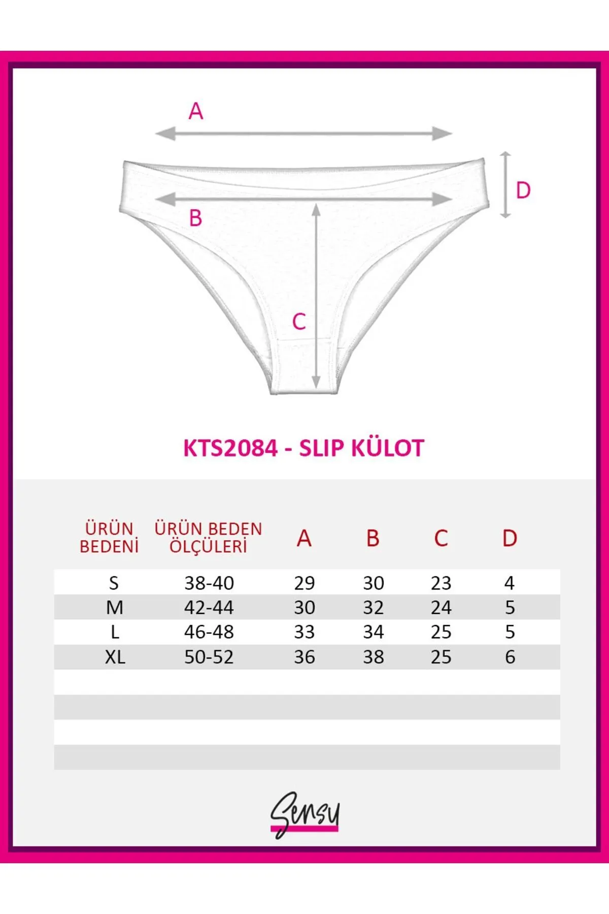 Sensu  6-teiliges Slip-Höschen für Damen mit elastischem Bund