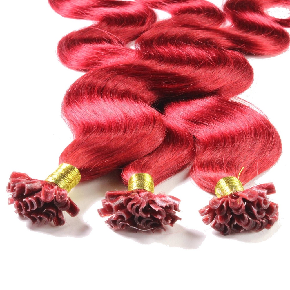 hair2heart Extensions à chaud bonding cheveux naturels #rouge 1g extensions