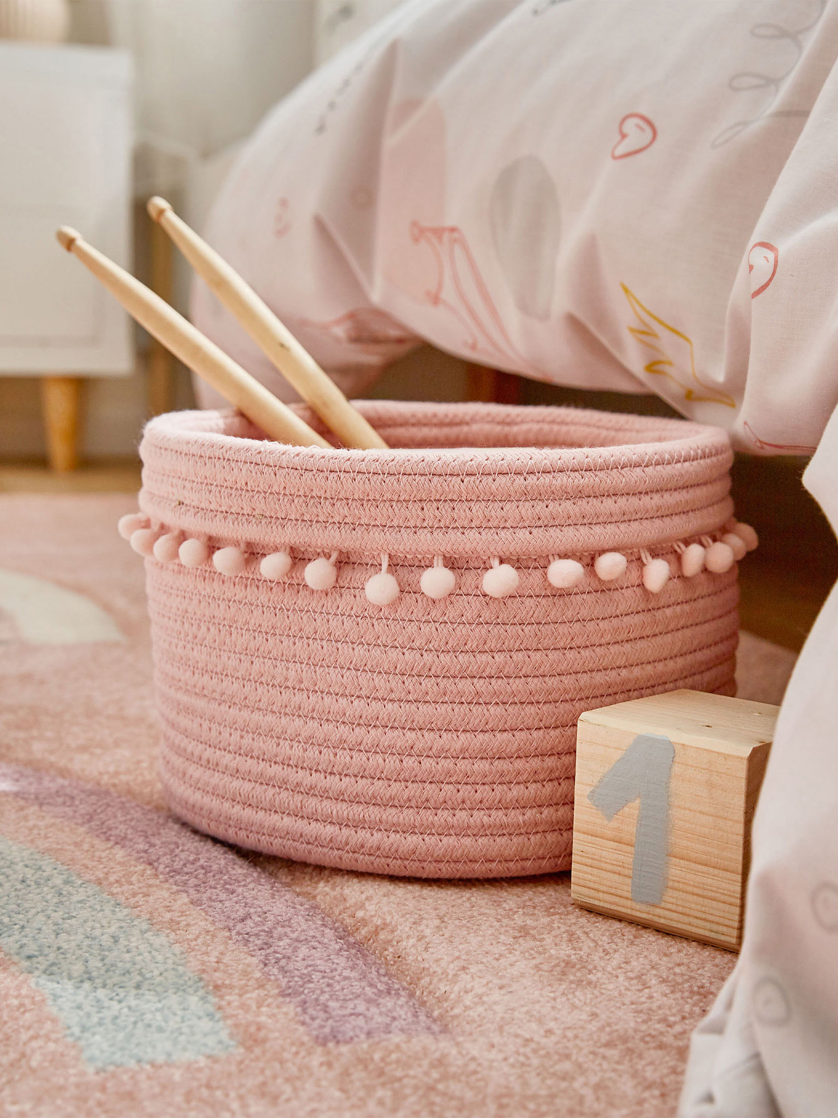 Basket Pinky Korb, Samtpink