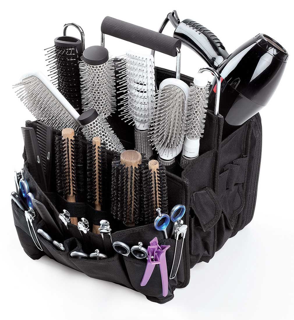 Kosmetex Kosmetikkoffer 28 x 28 x 38 cm Tragbare Friseurwerkzeug Scherentasche, Friseurtasche mit Innenfächern
