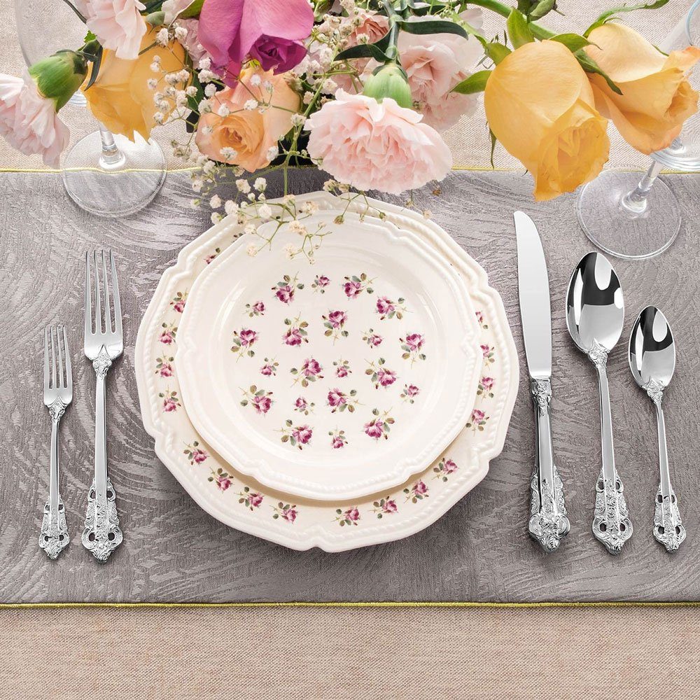 Sarfly Besteck-Set Elegant Besteck, Besteckset 5 teilig, 18/10 Edelstahl poliert, glänzend, feines Silberbesteck