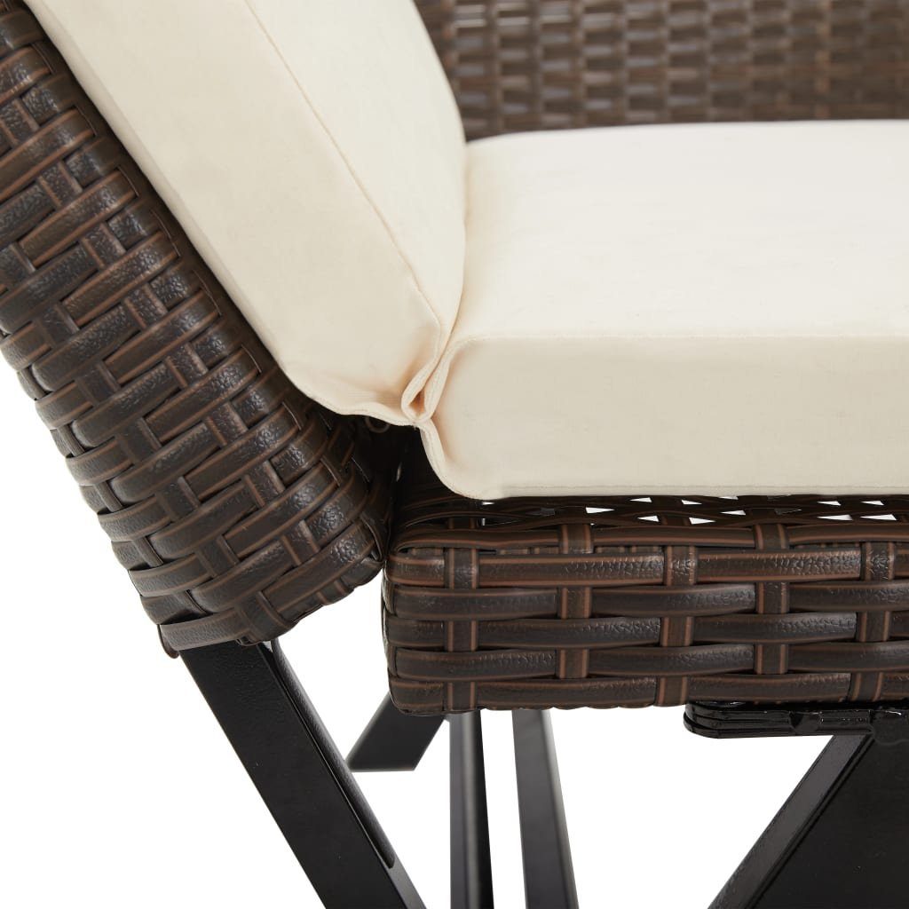 vidaXL Gartenbank Gartenbank mit Auflagen 176 cm Braun Poly Rattan (1-St)