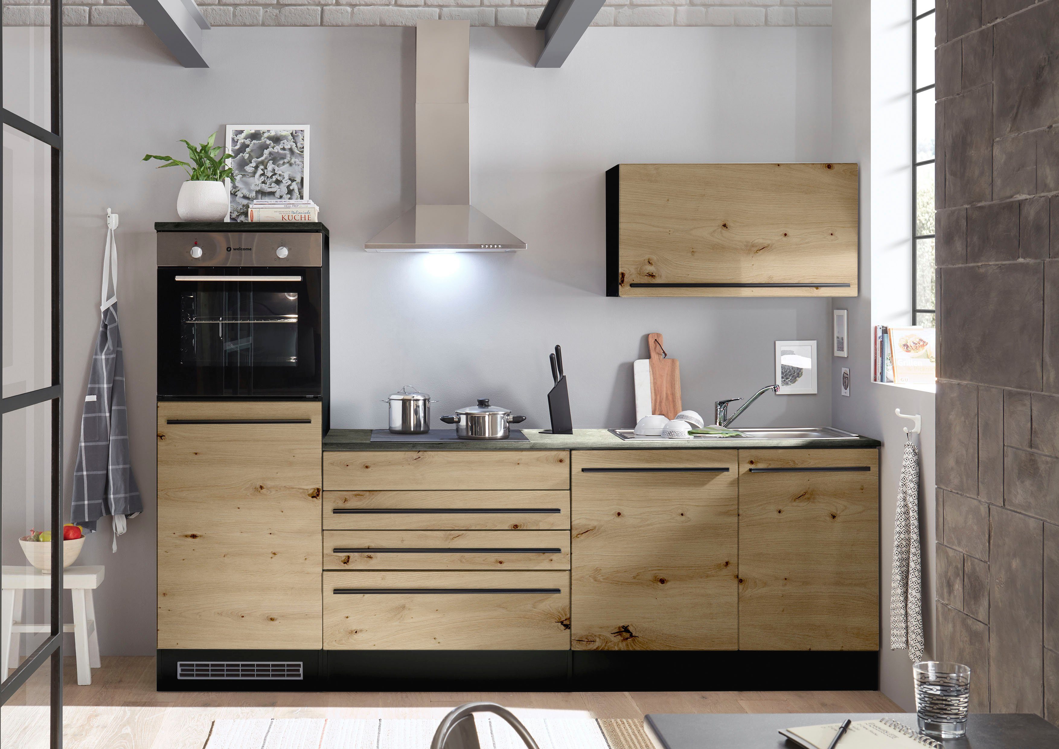 BASIC by Balculina Küchenzeile Jazz, Breite 260 cm, wahlweise mit E-Geräten